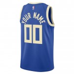 Milwaukee Bucks Trikot Benutzerdefinierte Nike 2024-25 City Edition Blau Swingman - Herren